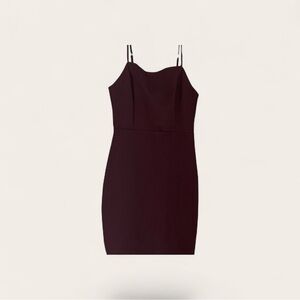 Astr Spaghetti Strap Brown Mini Dress